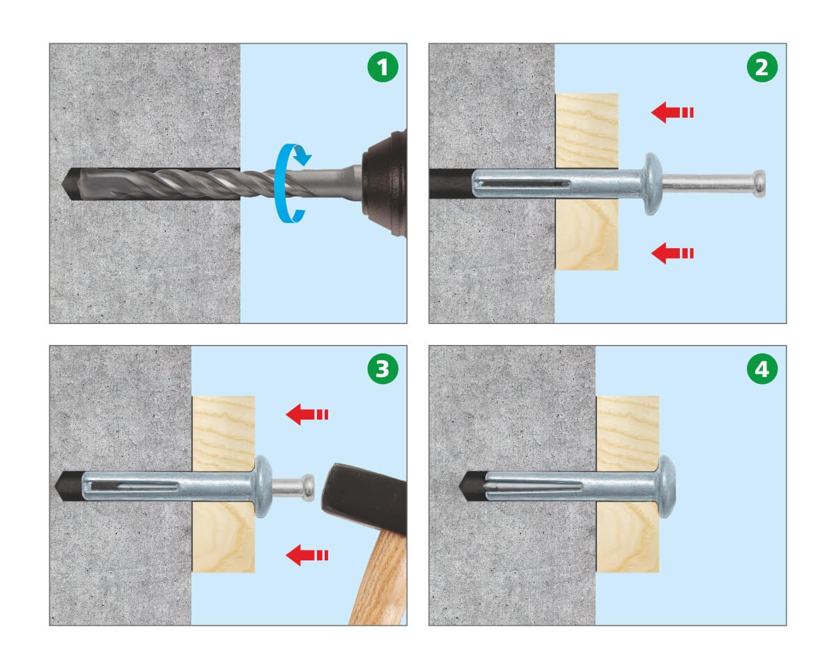 Забиваемый металлический дюбель-гвоздь 5х20 (упак/100шт)