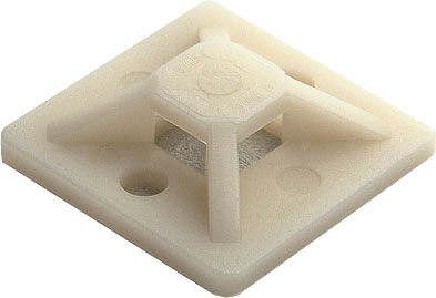 Площадка для кабельного бандажа TM-20 20х20, белая, самокл., 2 отверстия под шуруп (упак/100шт)