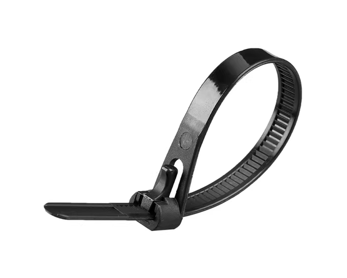 Кабельная стяжка многоразовая 7.5х150, черная (упак/100шт)