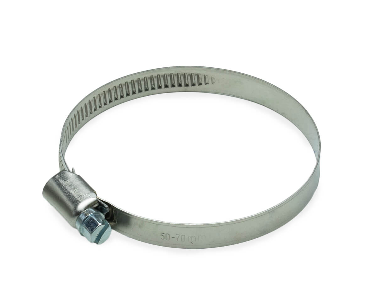 Хомут червячный (50-70 мм), ширина 9 мм, DIN3017-1, НЕРЖ. СТАЛЬ A2, W4, винт нерж. (упак/10шт)