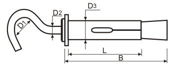 Анкерный болт с крюком SH М12х16х110 (упак/15шт)