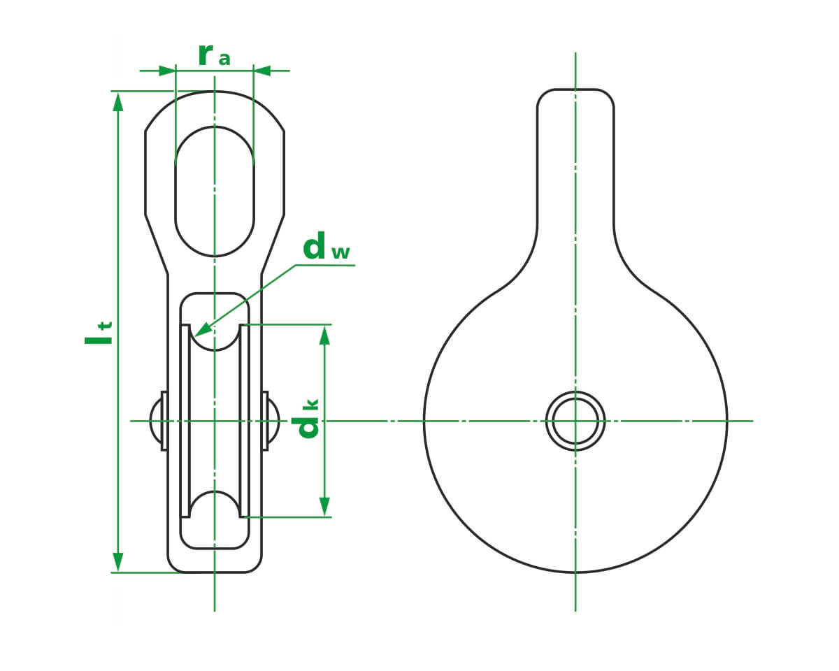Блок одинарный PULLEY ZP 15 мм, с нейлоновым колесом (с этик./1шт)