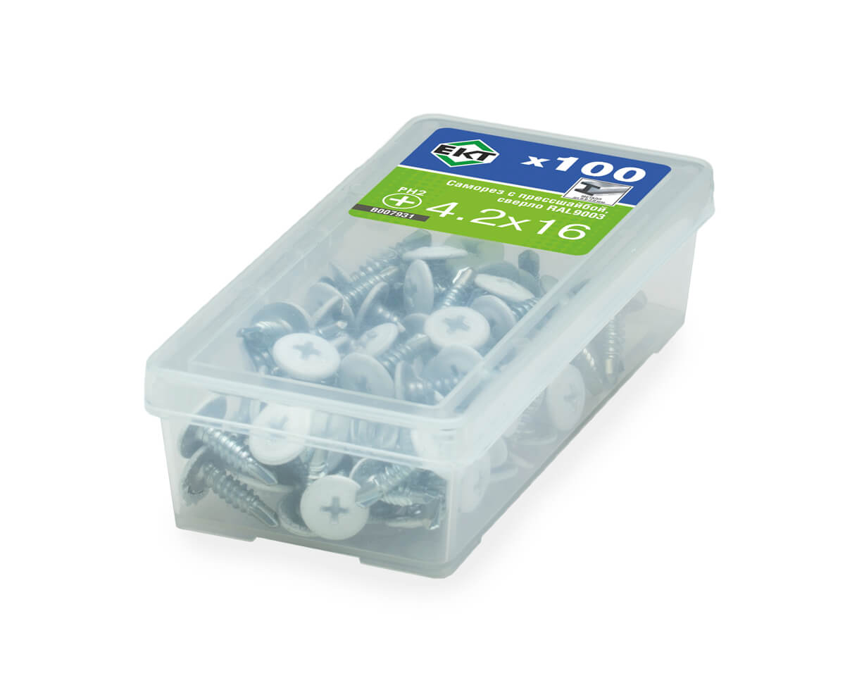 Саморез с п/ш, сверло 4.2х16 RAL9003 (упак/100шт)