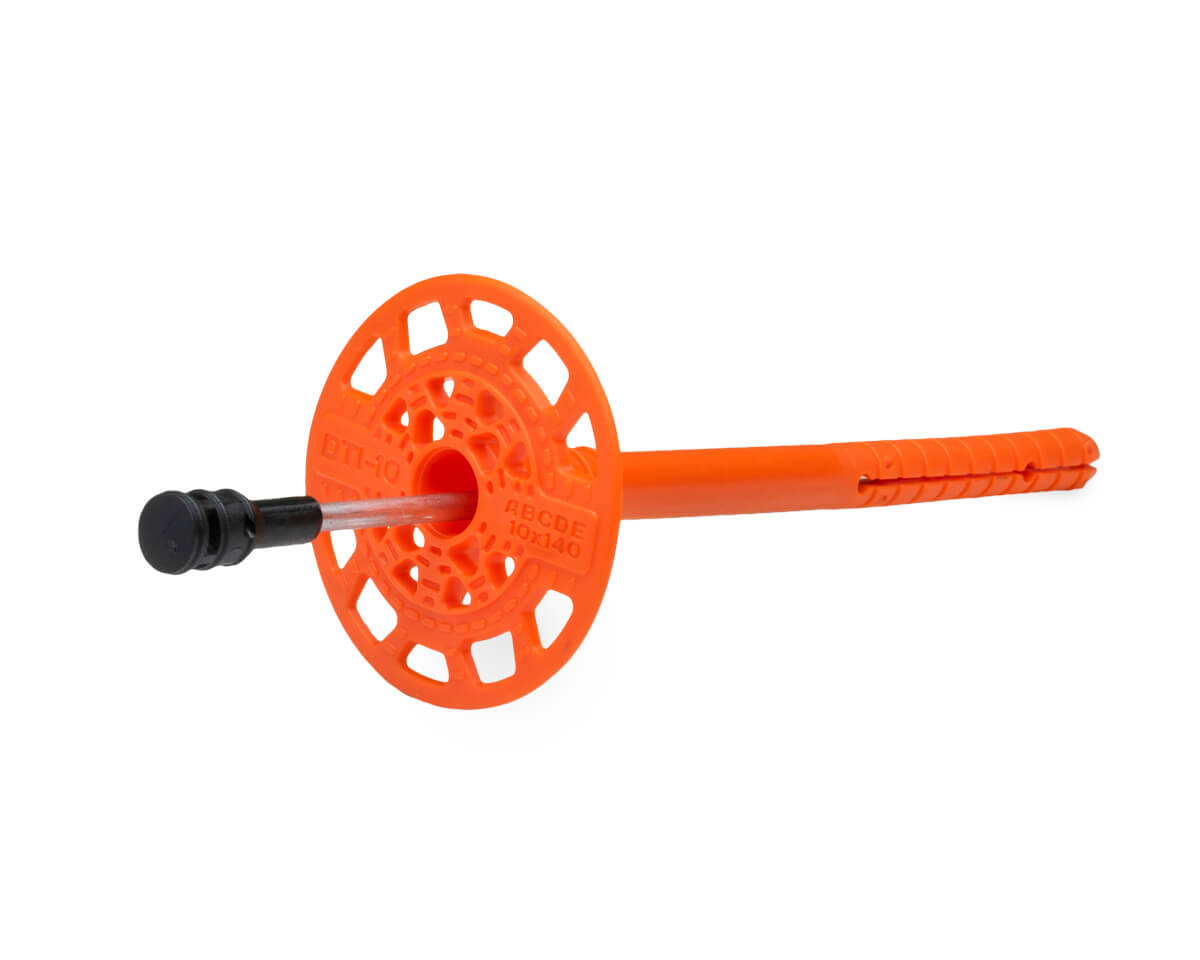 Дюбель тарельчатый 10х140 со стальным гвоздем с термоголовкой DTI-10 (упак/300шт)