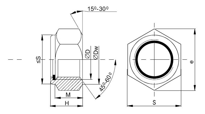 Гайка с контрящим кольцом М24, DIN985, кл.пр. 8, цинк (упак/15шт)