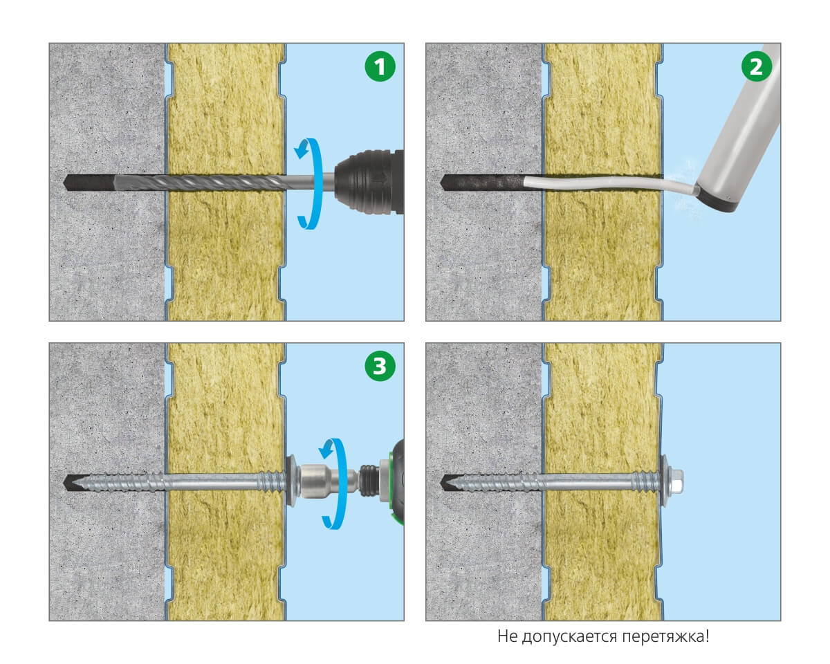 Саморез для сэндвич-панелей по бетону SPB, 8.0/7.5х200, острый, прокл. EPDM, 2-хзаходн. (упак/400шт)