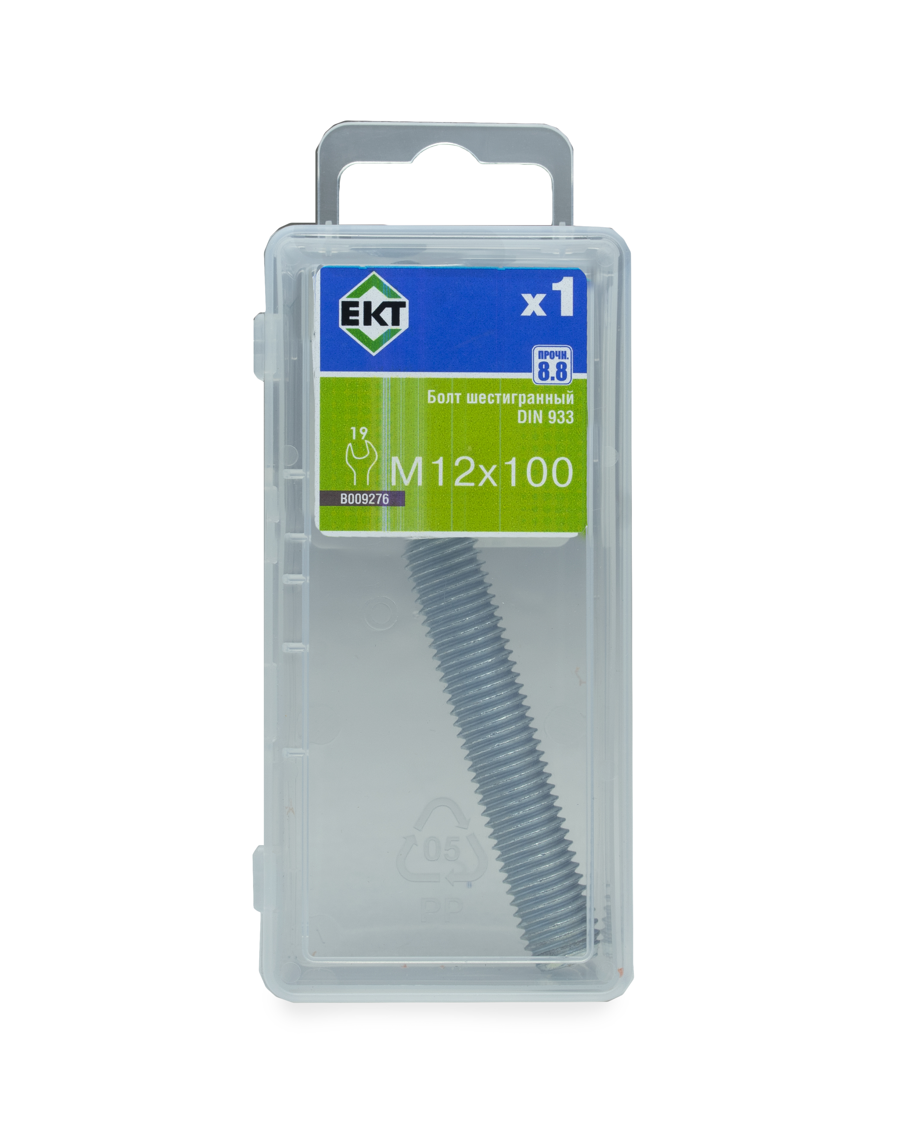 Болт шестигранный 12х100, цинк, прочн. 8.8 DIN 933 (упак/1шт)