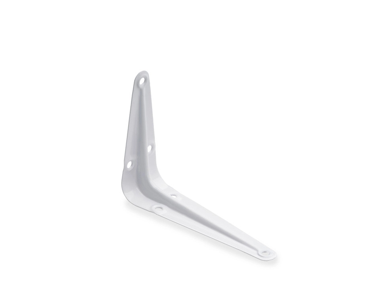 Кронштейн стальной с ребром жесткости, белый 75x100мм (упак/100шт)