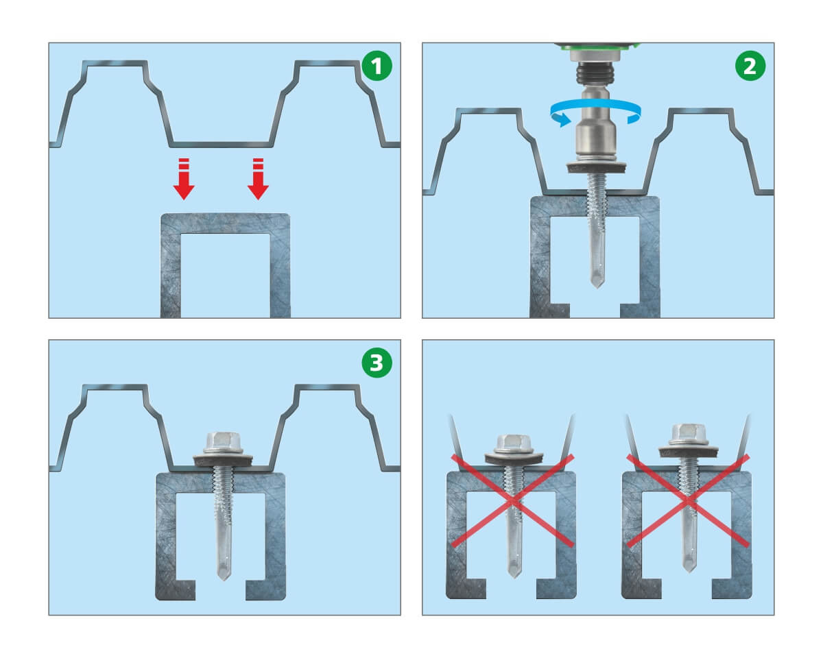 Саморез кровельный с резиновой прокладкой SRW5, 5,5х25, сверло PT5, цинк, ЕКТ (упак/4.300шт)