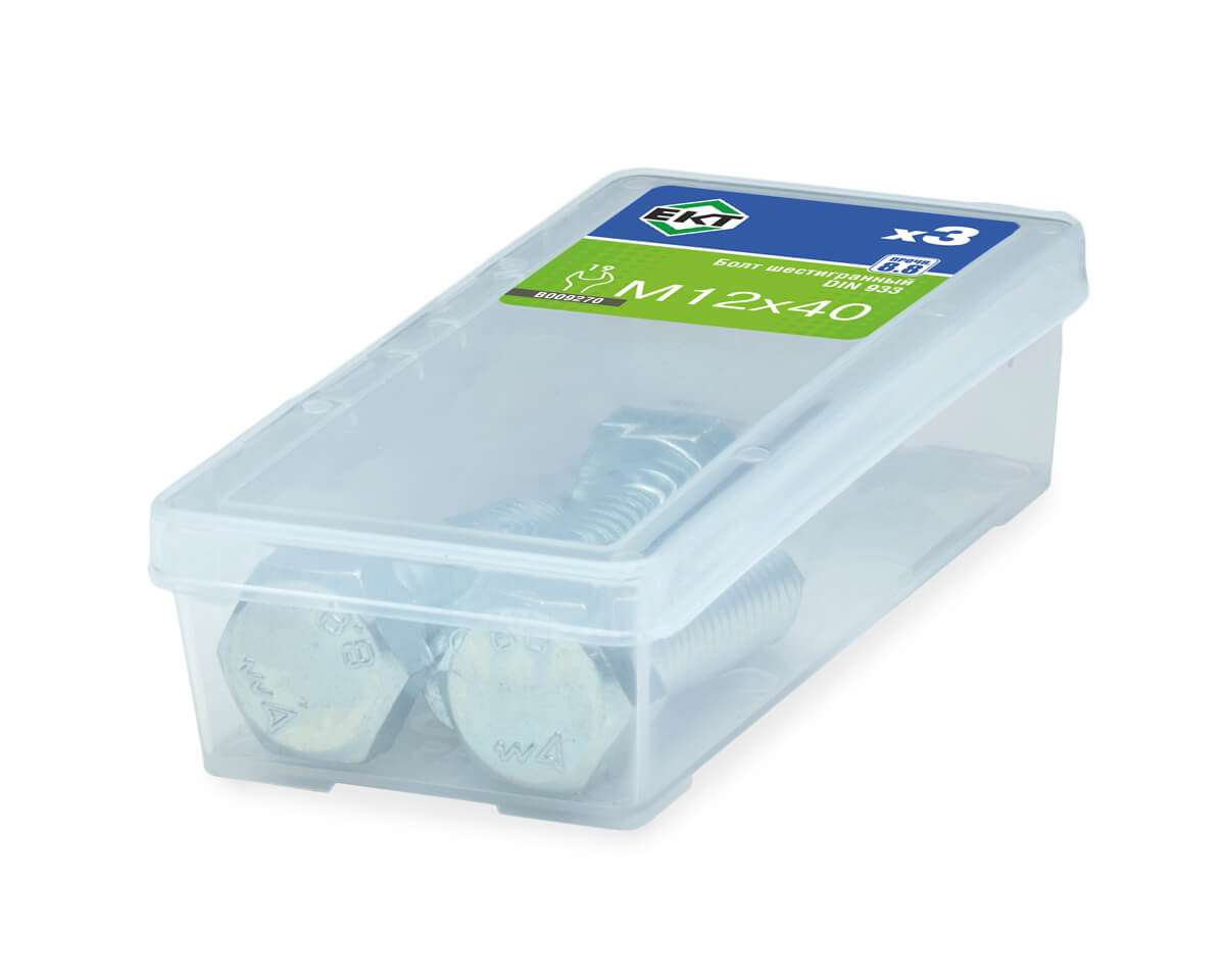 Болт шестигранный 12х 40, цинк, прочн. 8.8 DIN 933 (упак/3шт)