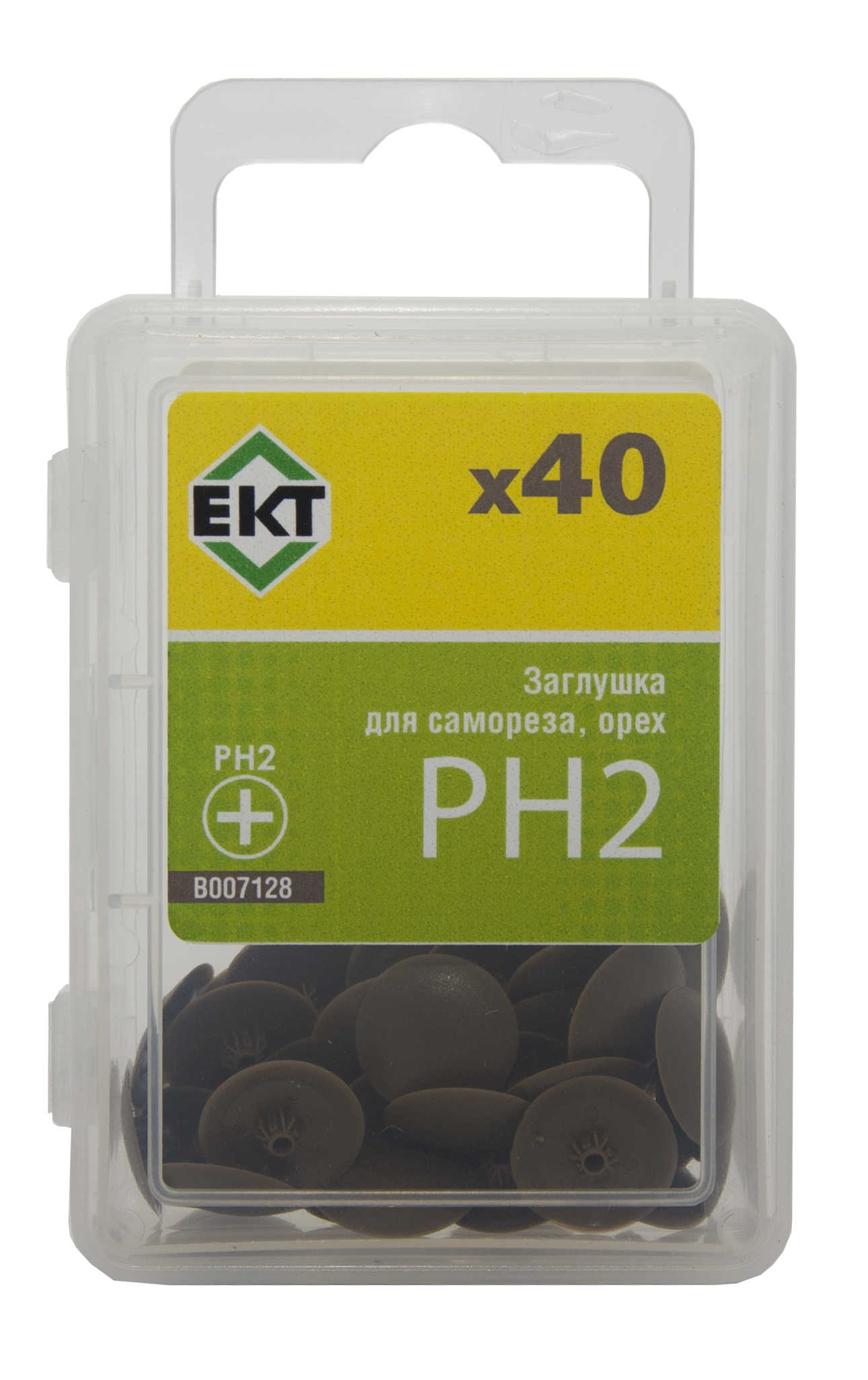 Заглушка декоративная под саморезы PH2, орех (упак/40шт)