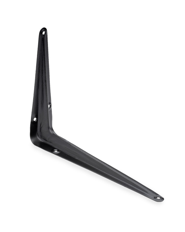 Кронштейн стальной с ребром жесткости, черный 150x200мм (упак/40шт)