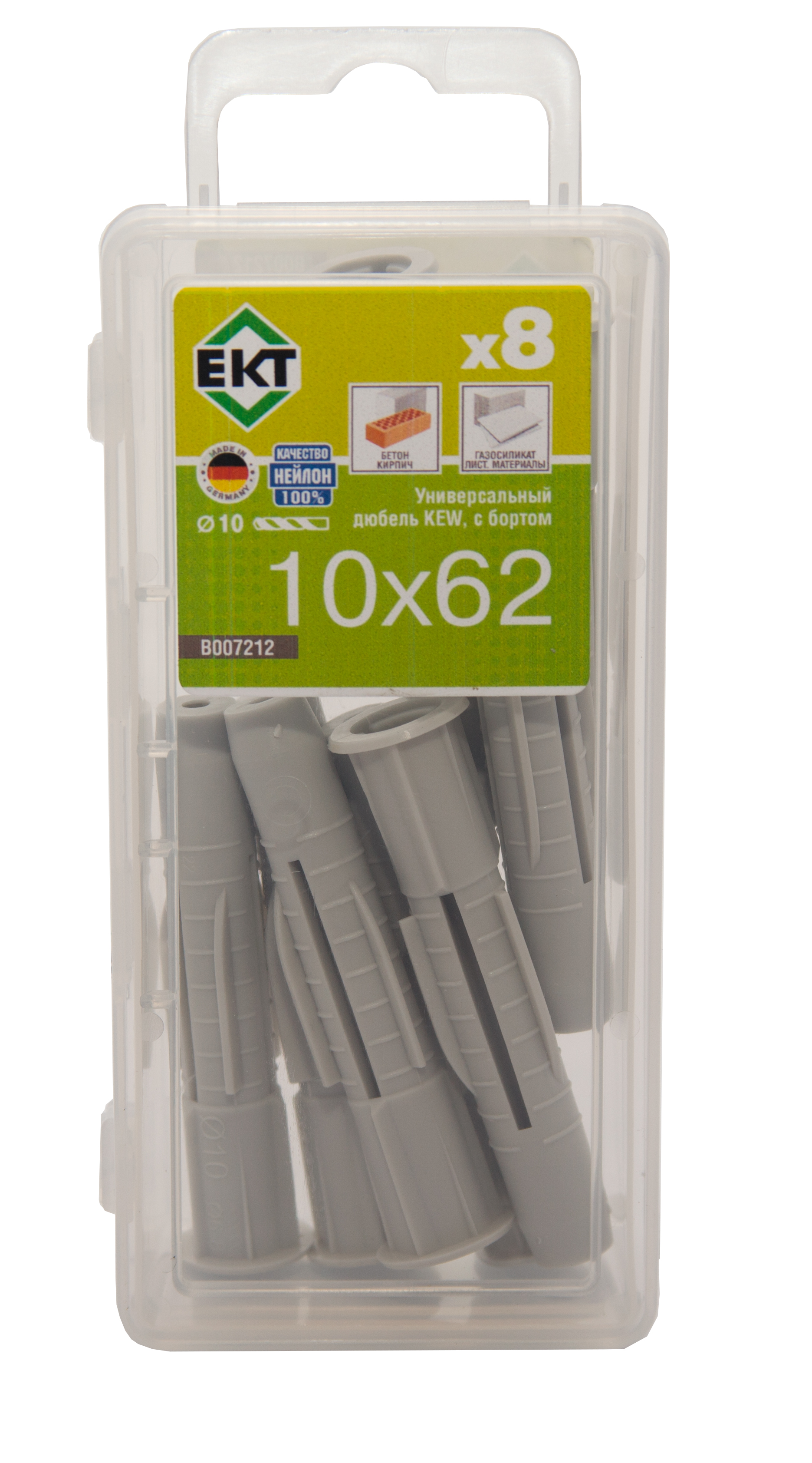 Универсальный дюбель с бортом KEW UKD 10x62, НЕЙЛОН (упак/8шт)