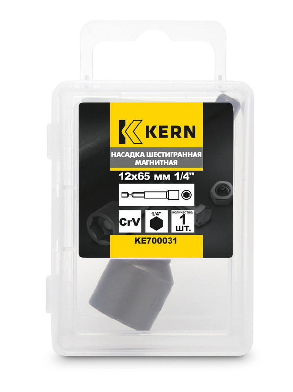 Насадка шестигранная магнитная 12х65мм 1/4