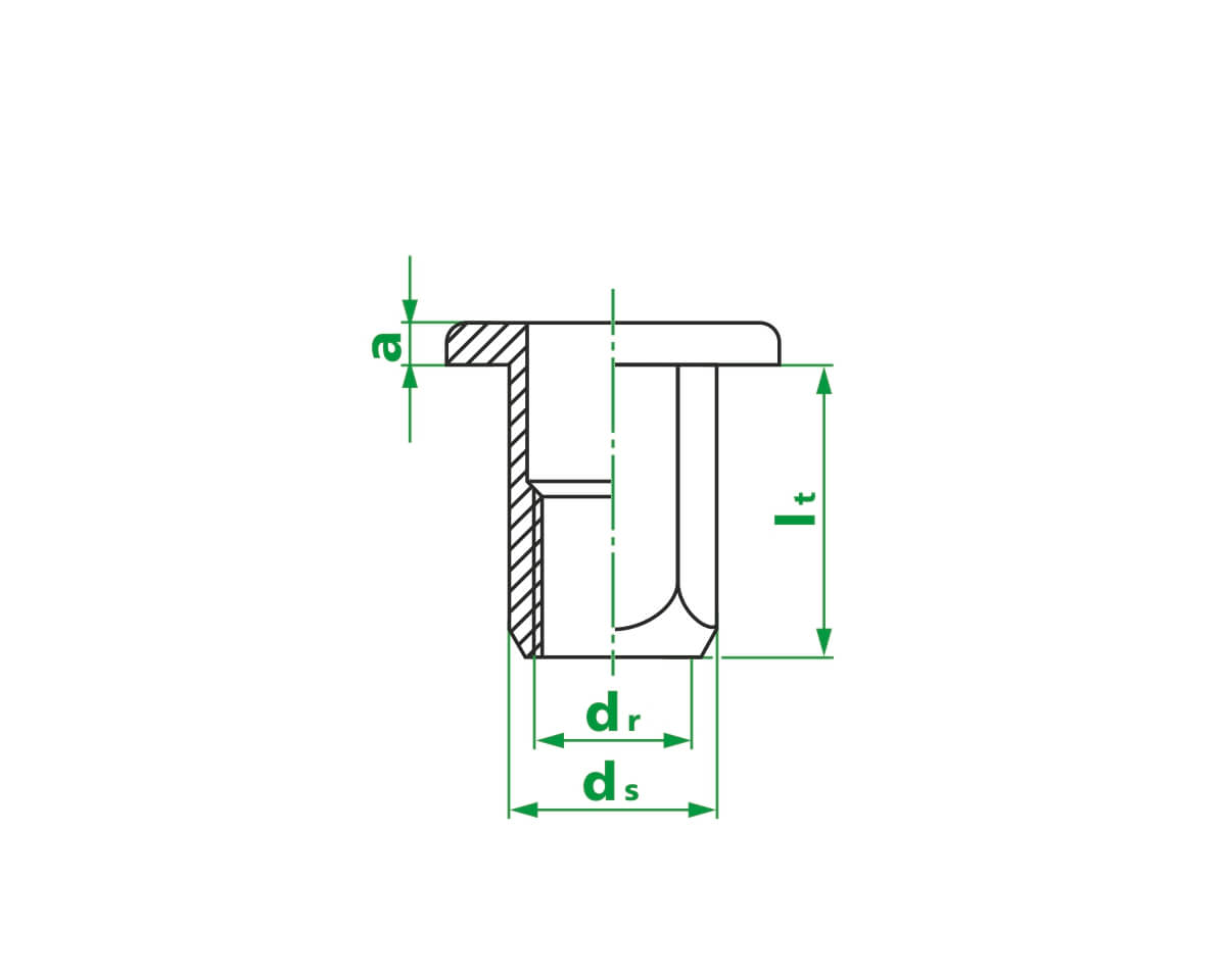 Заклепка шестигр. резьб. M8x18/1035, ст.,оцинк.,цил.борт (упак/350шт)