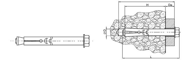 Анкерный болт М8х10х120 (упак/50шт)