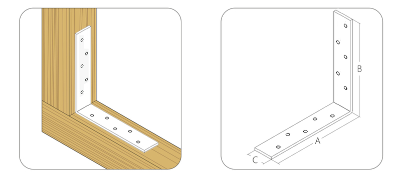 Уголок крепежный балочный 120x80x35х4,0 мм KB2 (шт)