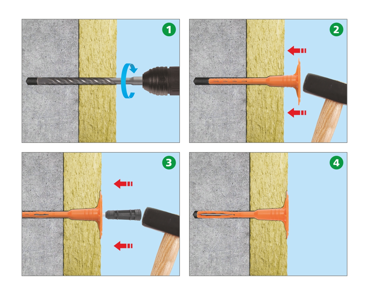 Дюбель тарельчатый 8х220 со стальным гвоздем с высокоэфф. термоголовкой DT-8T-220 (упак/200шт)