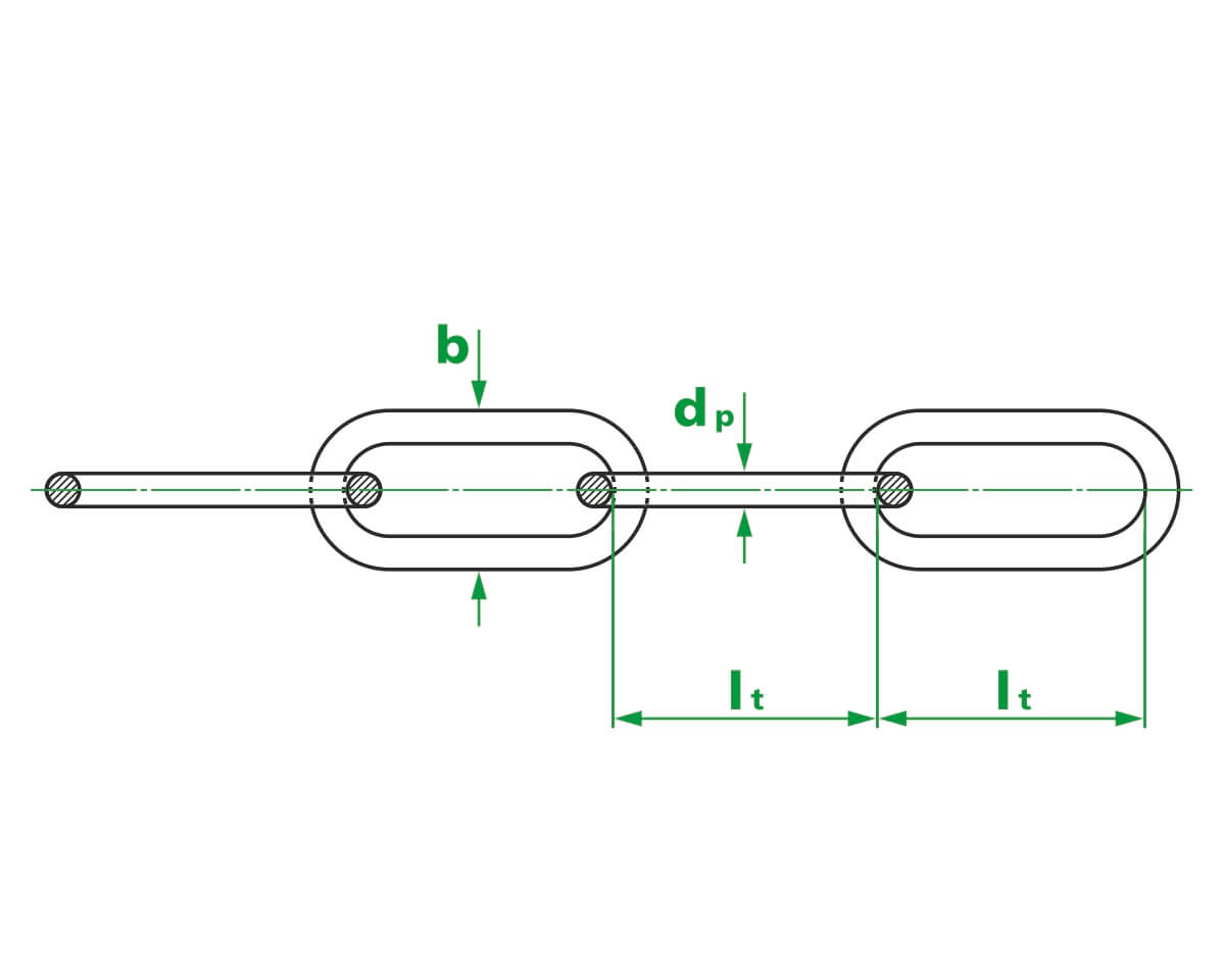 Цепь сварная LLC М8, длинное звено, DIN763 (бухта/15м)