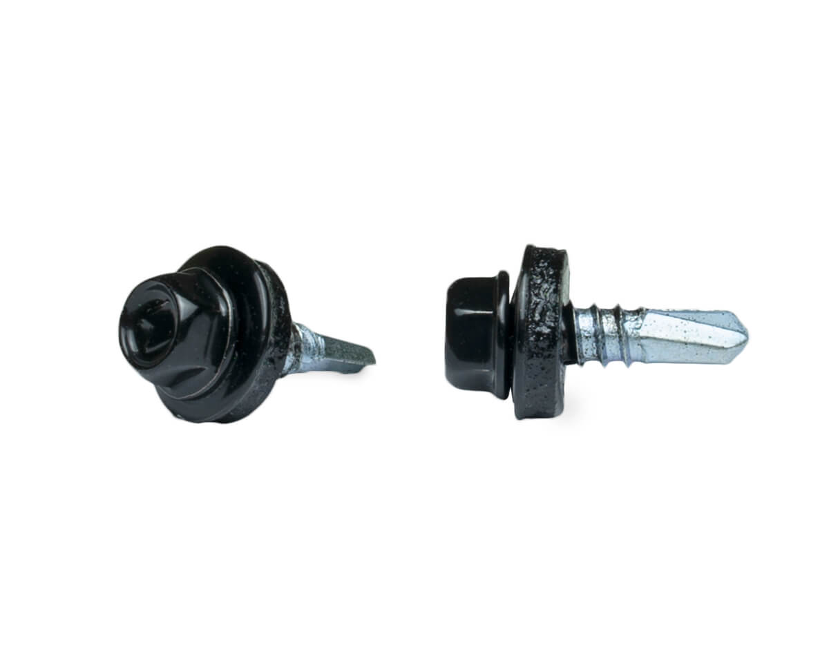 Саморез кровельный с резин. прокл. 5.5х19 сверло PT3, RAL 9005, в коробке с окном, ЕКТ (упак/300шт)