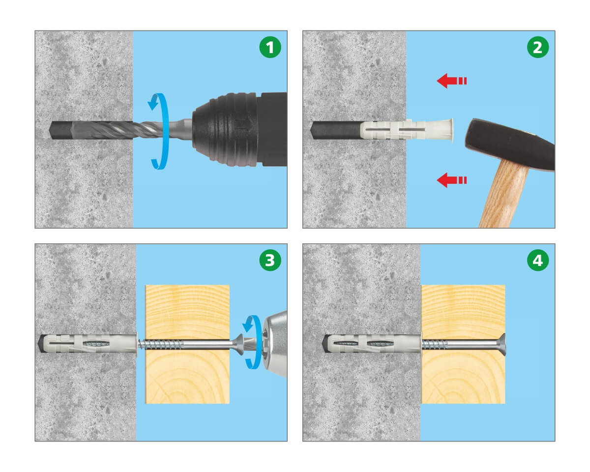 Дюбель распорный 5х25 KSD S с бортом, НЕЙЛОН KEW (упак/50.000шт)