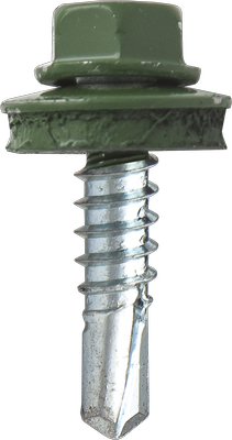 Саморез кровельный SRW-R, 4,8х35 сверло РТ3 RAL 6002 (зелёный) (упак/200шт)