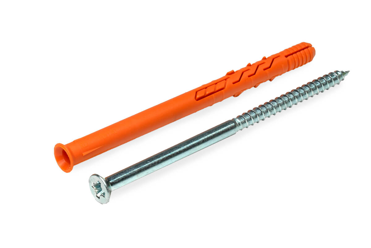 Рамный дюбель с пот/борт., шуруп потай PZ, 10x140 RD-Z, (+ бита PZ4) НЕЙЛОН ЕКТ (упак/25шт)