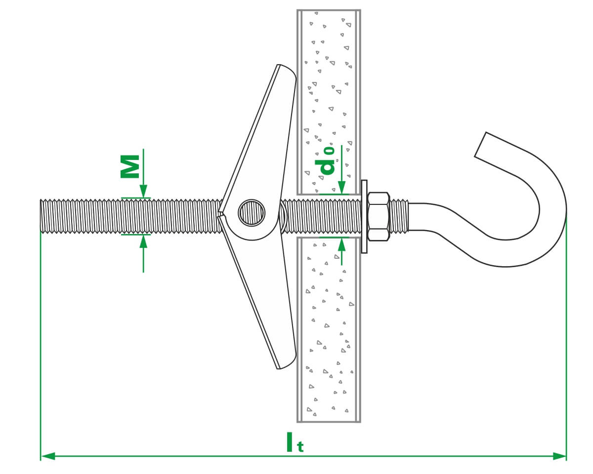 Складной пружинный дюбель, полукольцо 8х102 (упак/25шт)
