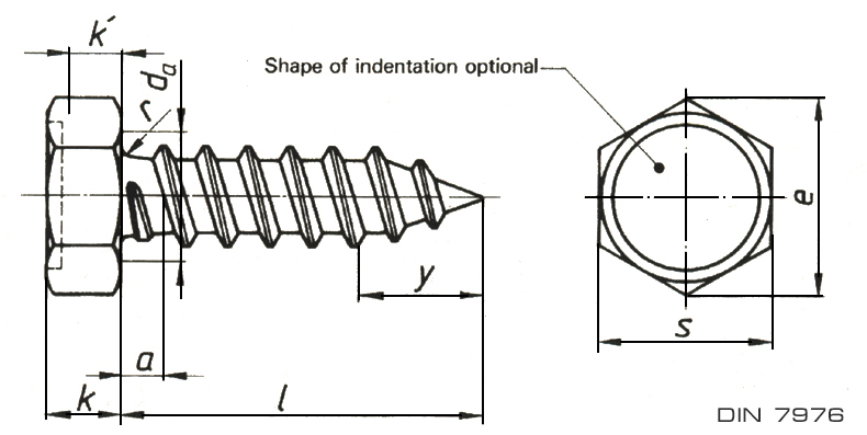 Шуруп с шестигр. головкой SDH, 4.8х19, DIN7976, цинк (упак/8000шт)