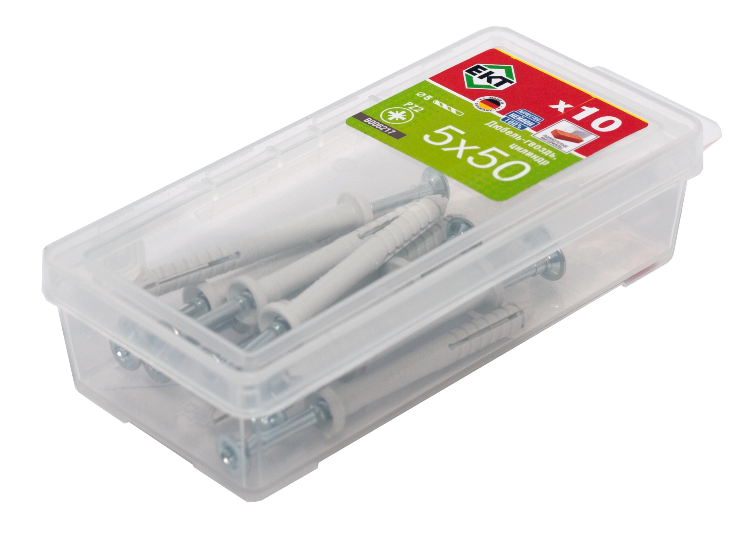 Гвоздевой дюбель с цилиндрической головкой KEW ND Z 5x50, (упак/10шт) НЕЙЛОН