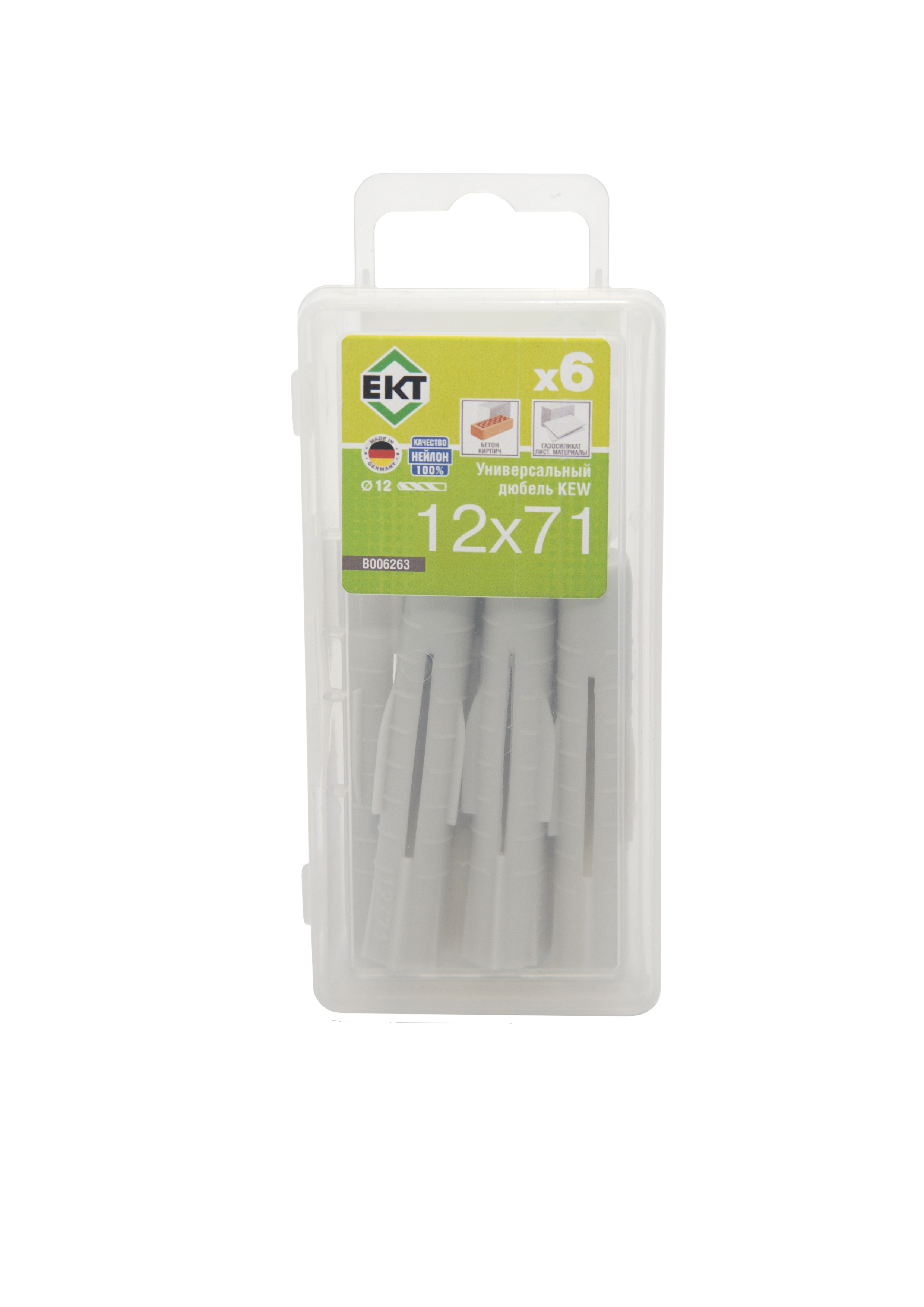 Универсальный дюбель KEW UDD 12x71, (упак/6шт) НЕЙЛОН