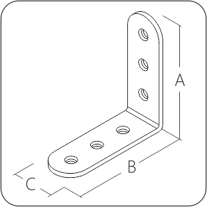 Уголок крепежный узкий 125x125x20х4,0 мм KW3/S2 (шт)