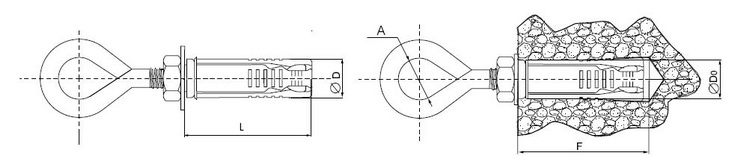 Разжимной 4-х сегментный анкер, кольцо М8х14х50 /8х95/ (упак/100шт)
