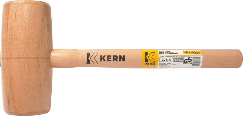 Киянка деревянная d65мм, 375г KERN (шт)