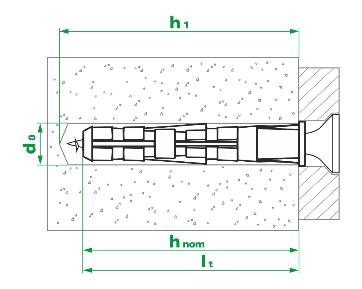 Дюбель распорный 5х25 KSD S с бортом, НЕЙЛОН KEW (упак/50.000шт)