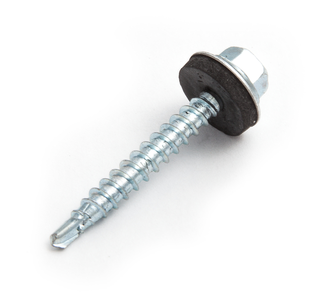 Саморез кровельный с резиновой прокладкой SRW1, 4,8х35, сверло PT1, цинк, ЕКТ (упак/200шт)