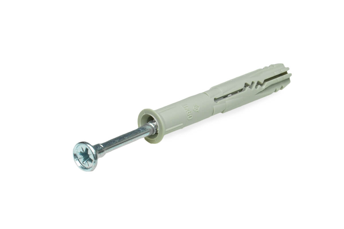 Дюбель-гвоздь GL, 8x60 потай, нейлон, ЕКТ (упак/50шт)