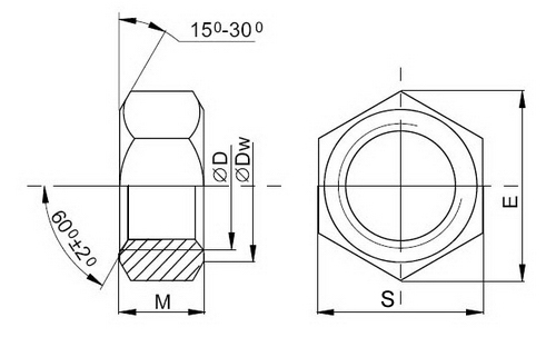 Гайка М6, DIN934, НЕРЖ. СТАЛЬ (упак/50шт)