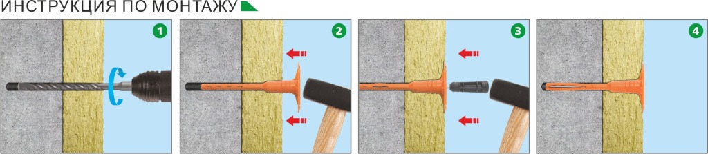 Монтаж дюбеля тарельчатого DT-8T с металлическим гвоздем цинк-ламельным покрытием.jpg